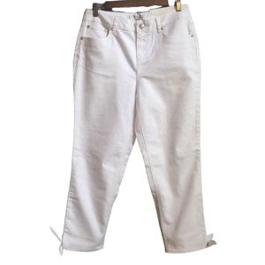 CATO EST. 1946 DENIM CROPPED SKINNY JEANS WHITE SIZE 8 NEW WITH TAGS